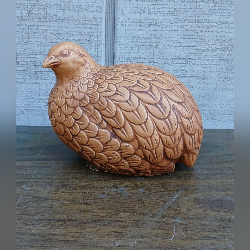 Vintage Norcrest Quail Ceramic Figurine #A610. Charming Ceramic Quail Tan Bird